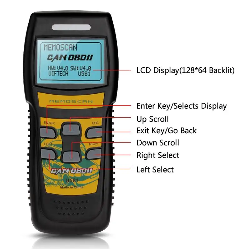 U581 диагностический инструмент сканирования может OBD2 OBD II данных код