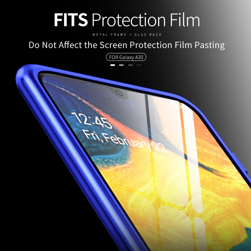 Роскошный металлический корпус для samsung Galaxy A30 чехол A40 алюминиевая рамка прозрачная стеклянная крышка для samsung A10 A20 корпус прозрачный жесткий