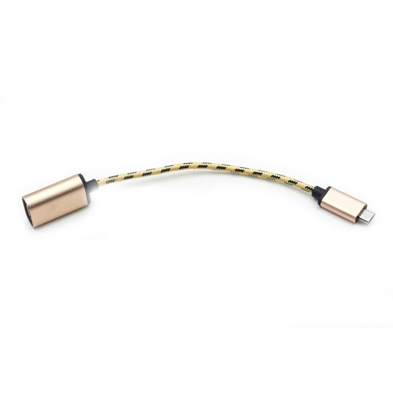 Металлический Micro USB V8 к женскому OTG плетеный кабель адаптер для Samsung HTC Huawei Redmi 4x Meizu