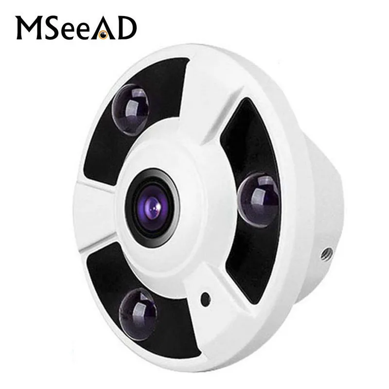 Рыбий глаз 1 8 мм ширина 48 В POE IP камера 1080P 2MP 3MP 5MP с Аудио Пикап XMEye ONVIF P2P Обнаружение