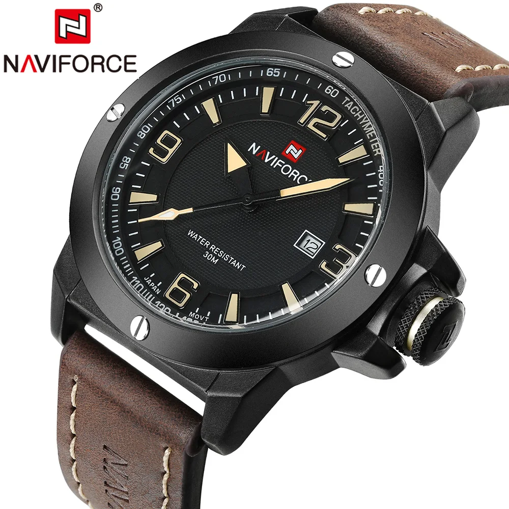 Часы наручные NAVIFORCE Мужские кварцевые брендовые Роскошные повседневные деловые