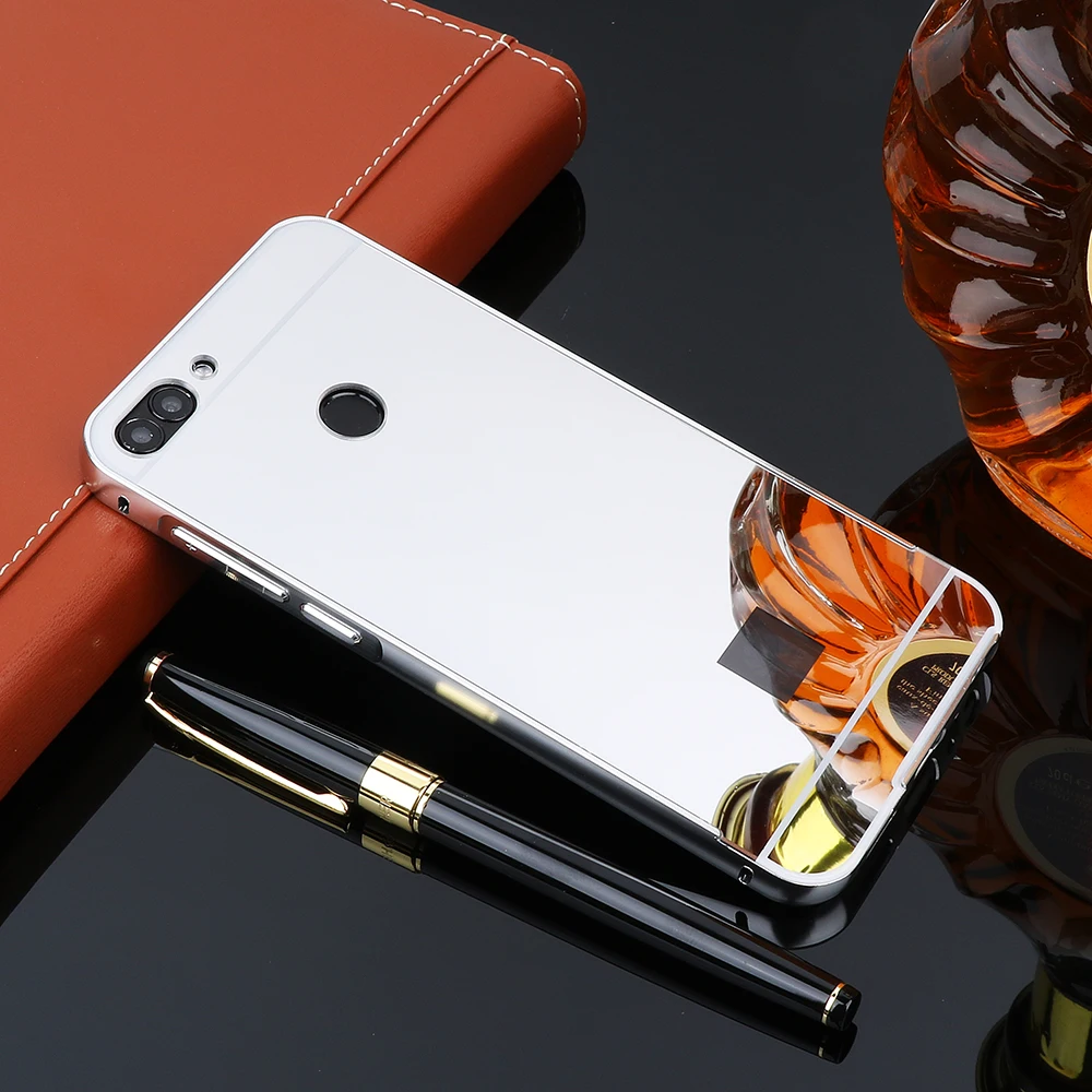 Luxury Aluminum Case Mirror Cover For Huawei P Smart Enjoy 7s Hybrid Back |