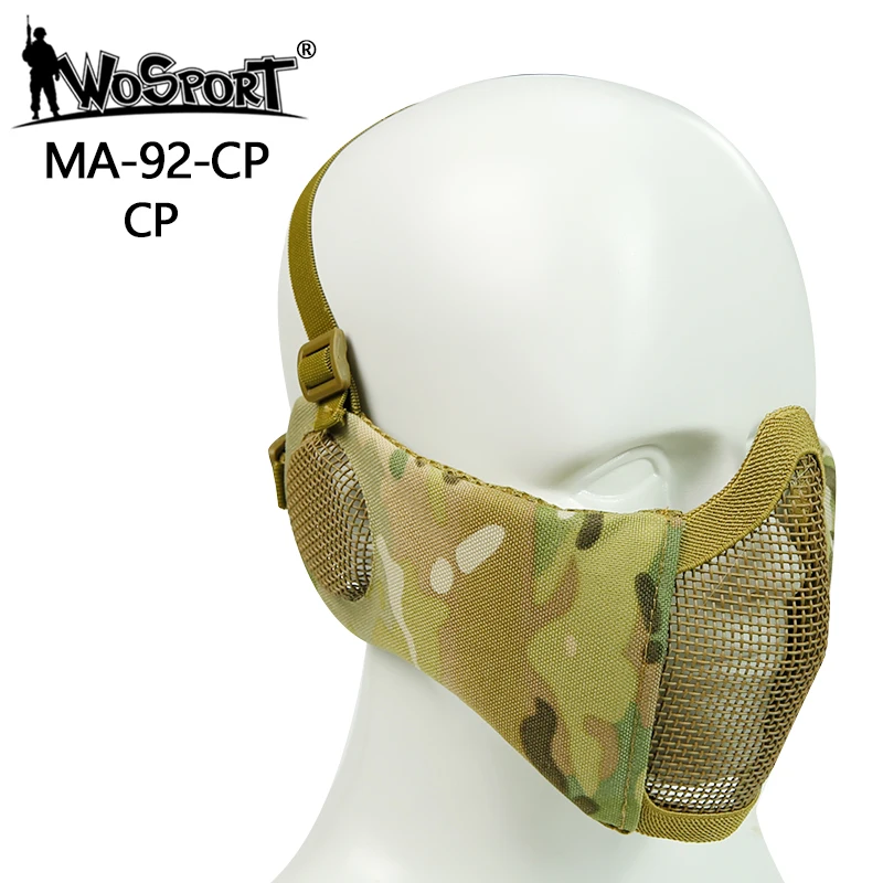multicam Спорт на открытом воздухе Военная Тактическая Маска защитный ударная Металлическая Сетка Airsoft Пейнтбол металлическая маска тактические; на пол-лица Военная маска - Цвет: multicam