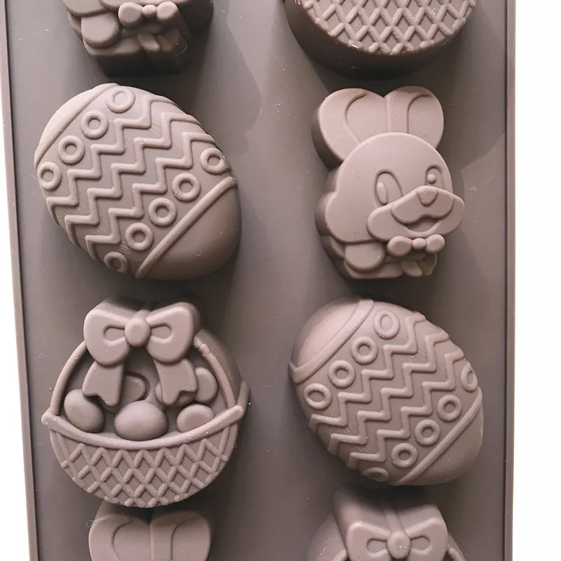 

Koohoo Easter Rabbit Egg Chocolate Mold Cooking Tool Silicone Mold Fondant Sugar Bow Craft Molds DIY Cake Decorating Easter Gift