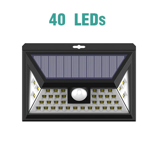 40LED Wall Lamp Светильник на солнечной батарее для наружного сада, светодиодный светильник на солнечной батарее, настенный светильник, PIR датчик движения, водонепроницаемый, IP65, декоративный - Испускаемый цвет: 40LED Wall Lamp