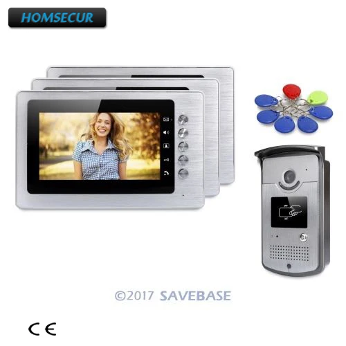 HOMSECUR 7 дюймов Hands-free видео домофон система с брелками разблокировка камеры |