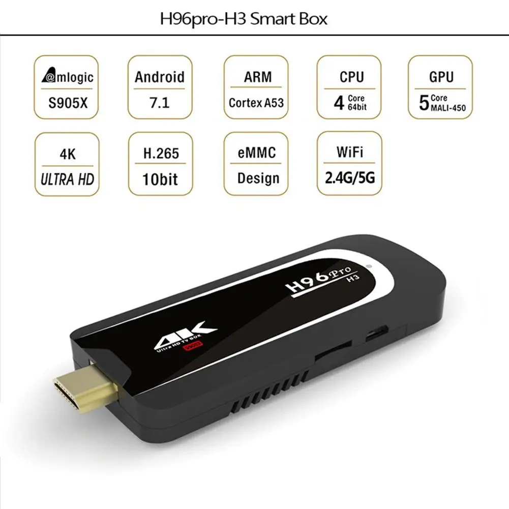 H96 Pro Mini PC H3 Amlogic S905X четырехъядерный Android 7,1 tv box 2,4G 5G Wifi BT4.0 2G 16G 4K HD tv адаптер для Smart tv Stick r15
