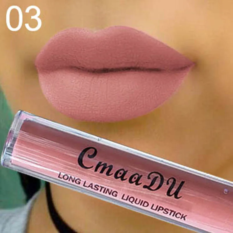 CMAADU Matte Lipgloss Sexy Liquid Lip Gloss Matte Long Lasting Waterproof Cosmetic Beauty Keep 24 Hours Makeup Lipgloss TLSM2 - Цвет: 03