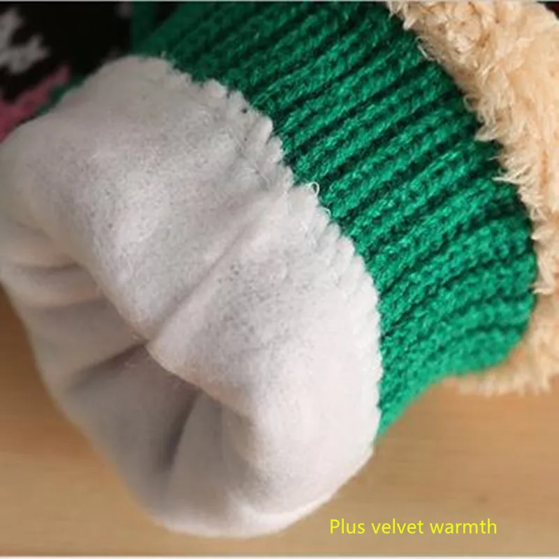 Free Shipping warm autumn and winter wool Mt Christmas tree gloves double with rope 100 piece | Дом и сад
