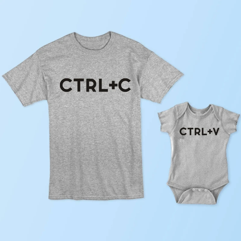 Футболка с принтом Ctrl+ C или боди с принтом Ctrl+ V для малышей, подарок на день отца
