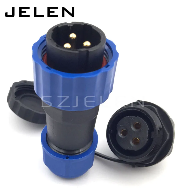 

SD20TP-ZM, waterproof 3 pin connector ,IP68, LED waterproof power 3 pin circular connector, Rated current 25A, cable 6.5-12mm