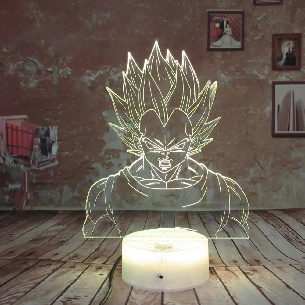3D лампа Goku ночник Жемчуг дракона Светодиодная Супер Saiyan 7 цветов светодиодная