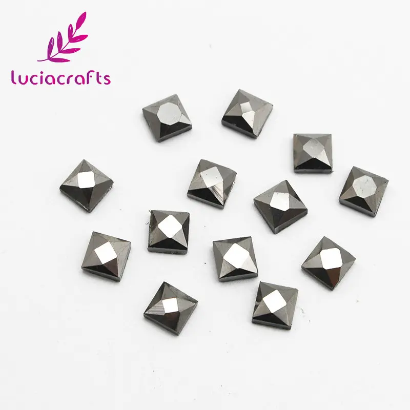 Lucia Crafts 100 шт./лот 6*6 мм с плоской задней частью, горячая фиксация камней квадратный Стекло Стразы для свадебного платья, сумок украшения G0110