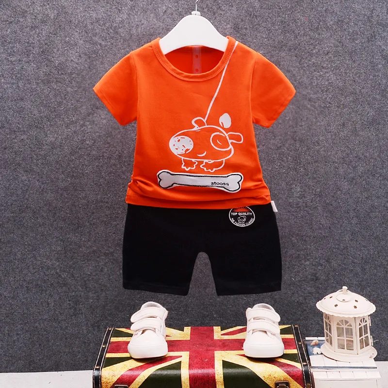 2019 New Summer Baby Boys Clothing Sets Kids girls Cartoon Tops short sleeve T-shirt+shorts pants 2 Pcs Sports Suit | Детская одежда и