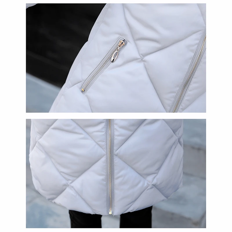 Женская зимняя хлопковая куртка 2018 Новое модное пальто с капюшоном длинное