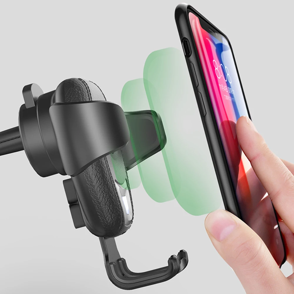Qi автомобильное беспроводное зарядное устройство для iPhone Xs XR X 8 10 Вт быстрая