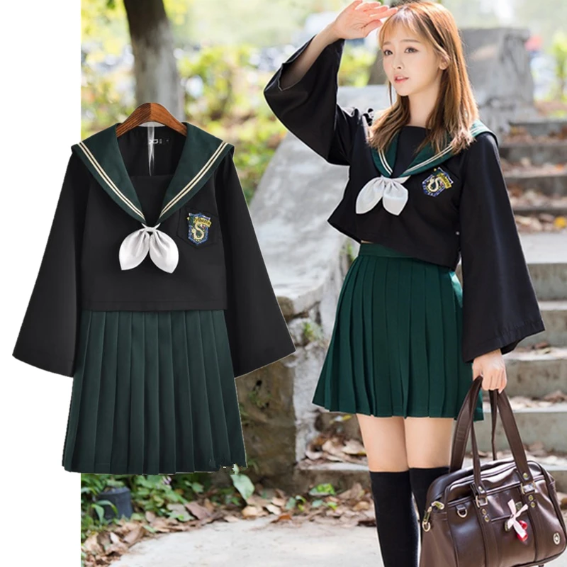 Женские костюмы для косплея HP Slytherin девочек Лолита Сейлор JK комплекты униформы с