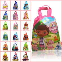 50 шт. Doc Mcstuffins/Super Mario/Мстители случайные детские рюкзаки на шнурке сумки 34*27 см Нетканые ткани дети дома хранения