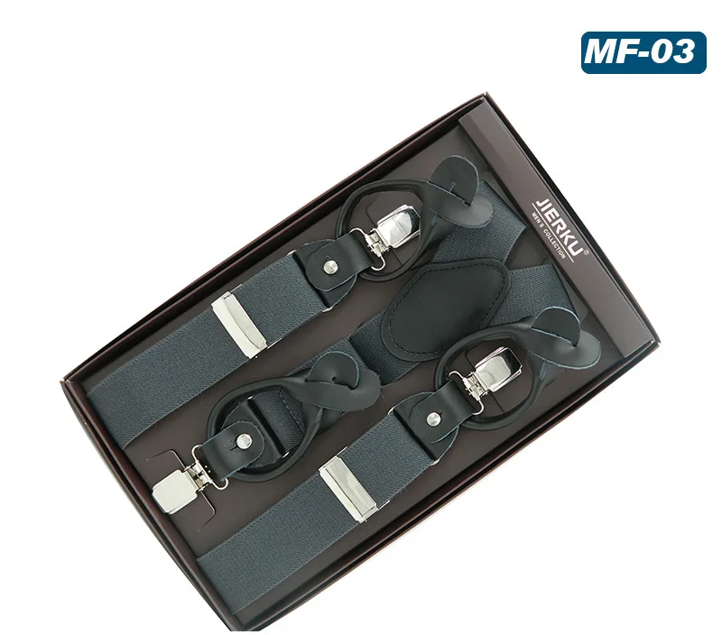 Мужские подтяжки из натуральной кожи комбинированные брюки с пуговицами или