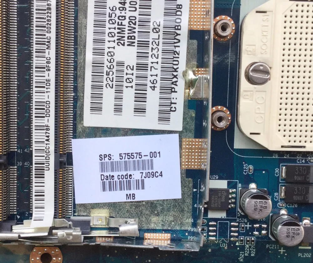 575575-001 аккумулятор большой емкости для hp DV4 DV4-2000 Материнская плата ноутбука LA-4117P Sokcet s1 DDR2 тестирование