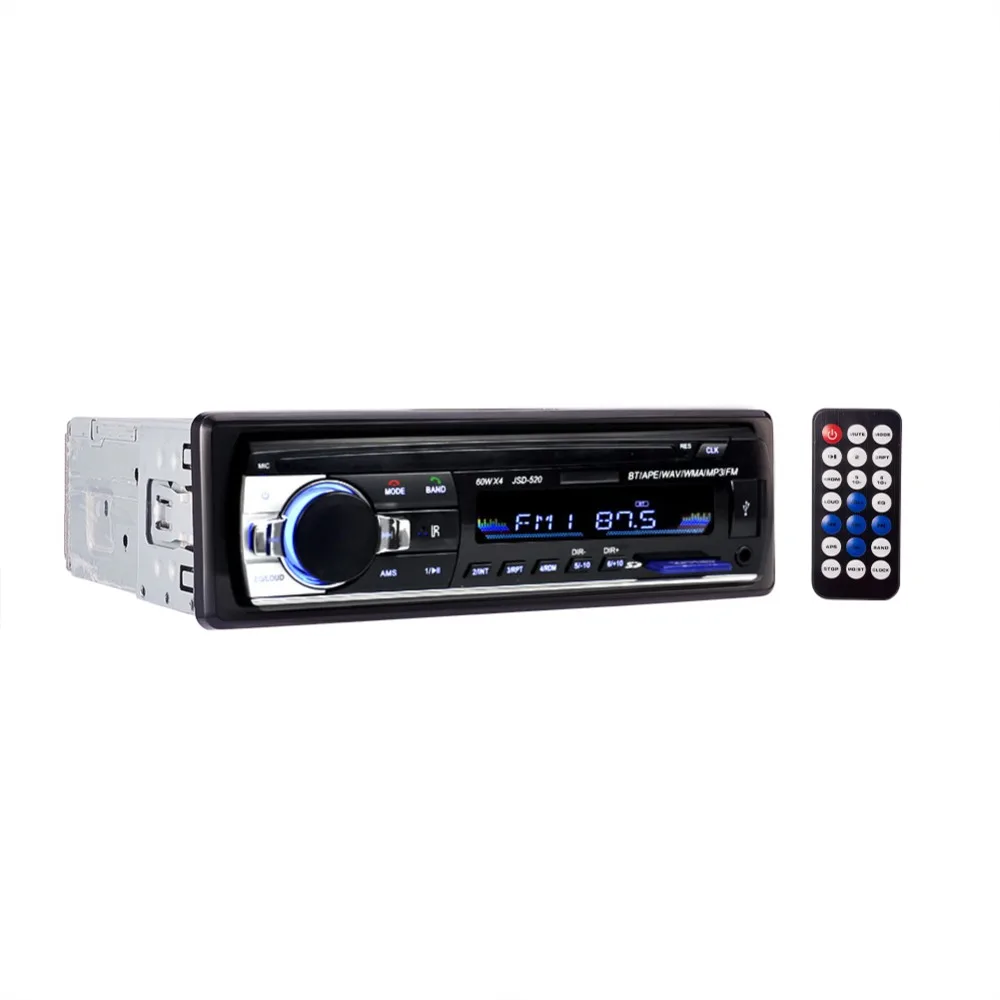 12 В автомобильный Радио стерео аудио плеер Bluetooth телефон AUX-IN MP3 FM/USB/1 Din/пульт