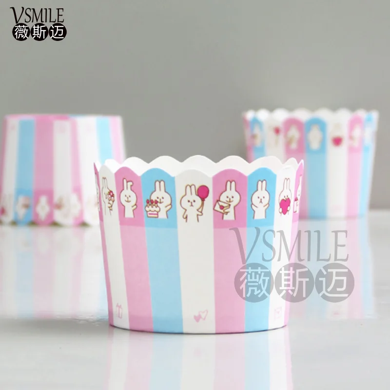 50 шт. милые кролики в полоску белка обезьяны панда Собака бумаги для выпечки