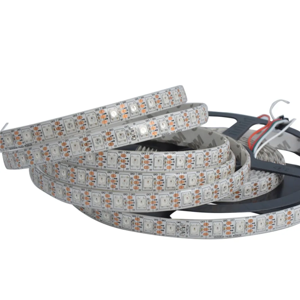 Быстрая Доставка 100 м 20X5M SK6812 WS2812B WS2812 5050 RGB 74 светодиода/м адресуемые светодиодные