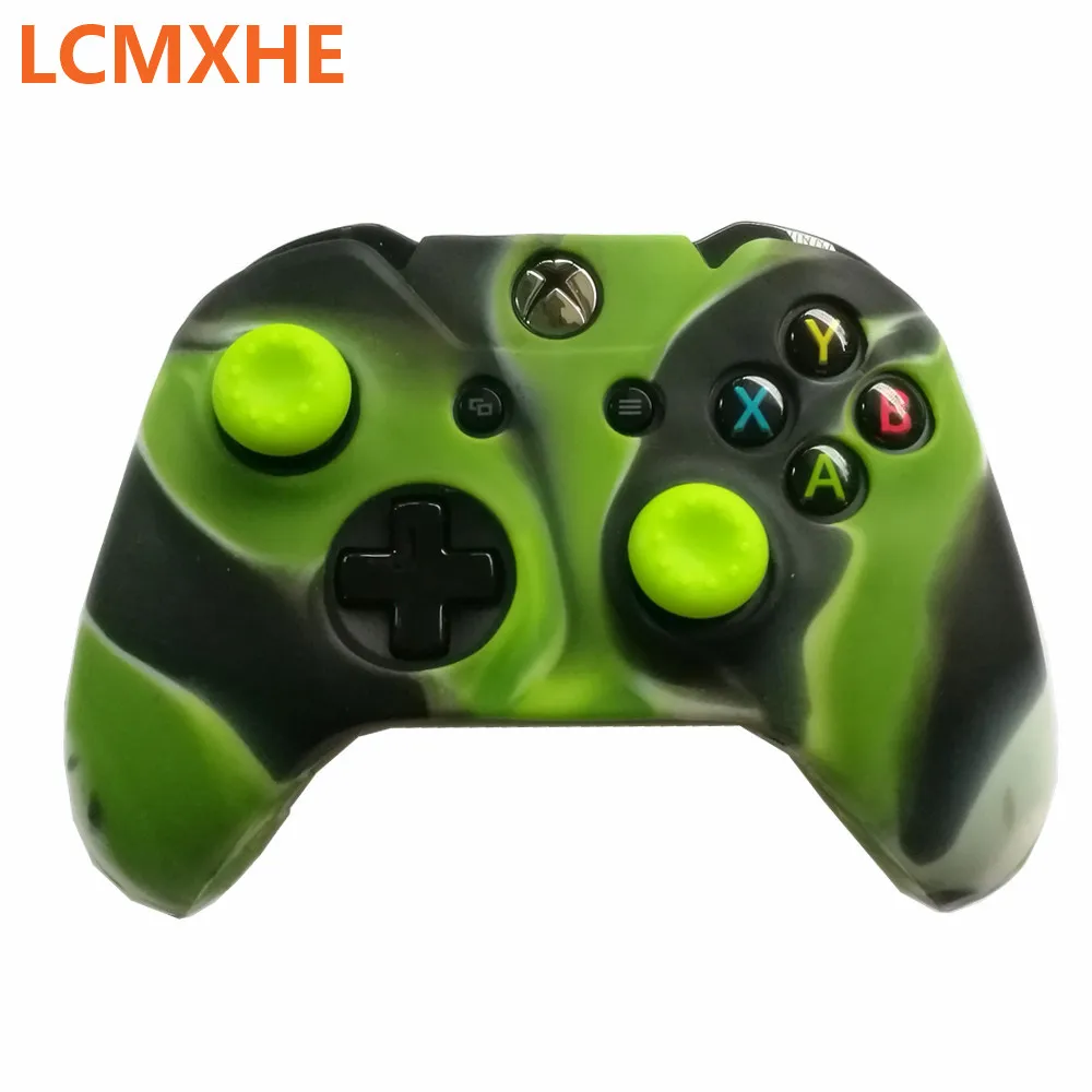 Камуфляжный силиконовый защитный чехол для джойстика XBox One зеленого и черного