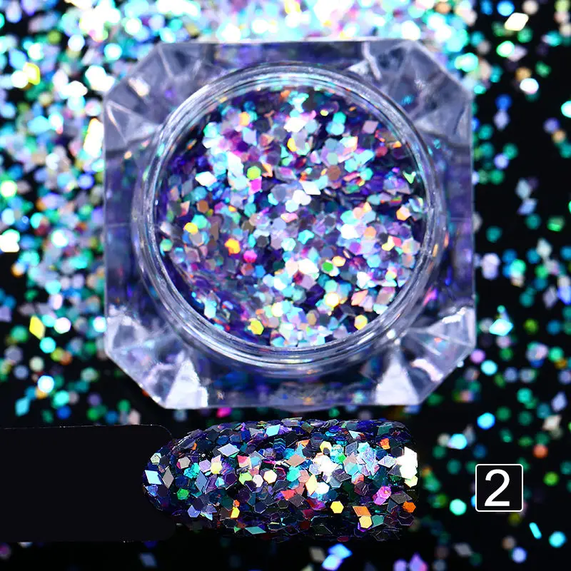 Pattern 19 2g 1 коробка лазерные серебряные блестки для ногтей пыль мульти форма советы лак для ногтей Сделай Сам хлопья украшения Маникюр - Цвет: Pattern 19 2g