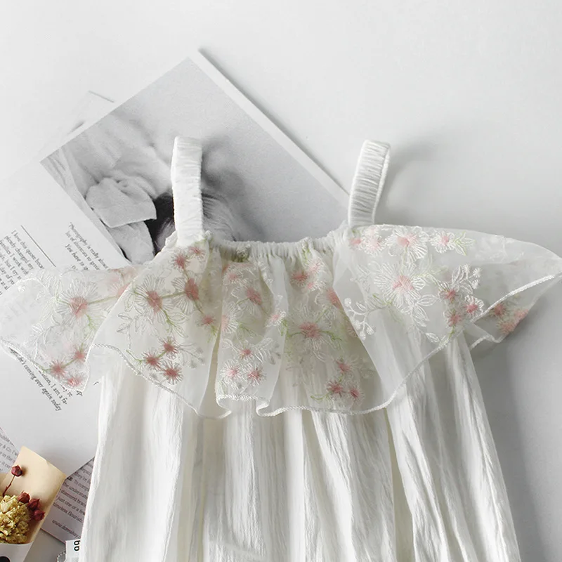 Everweekend сладкий для маленьких девочек Цветочный вышитый кружевной комбинезоны