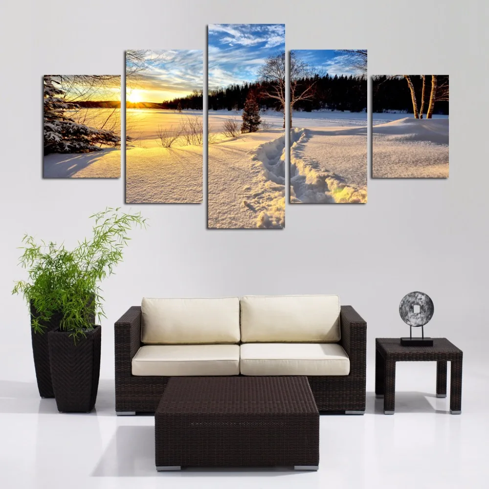 Зимние Lanscape украшение стены Книги по искусству Холст плакат и печати холст