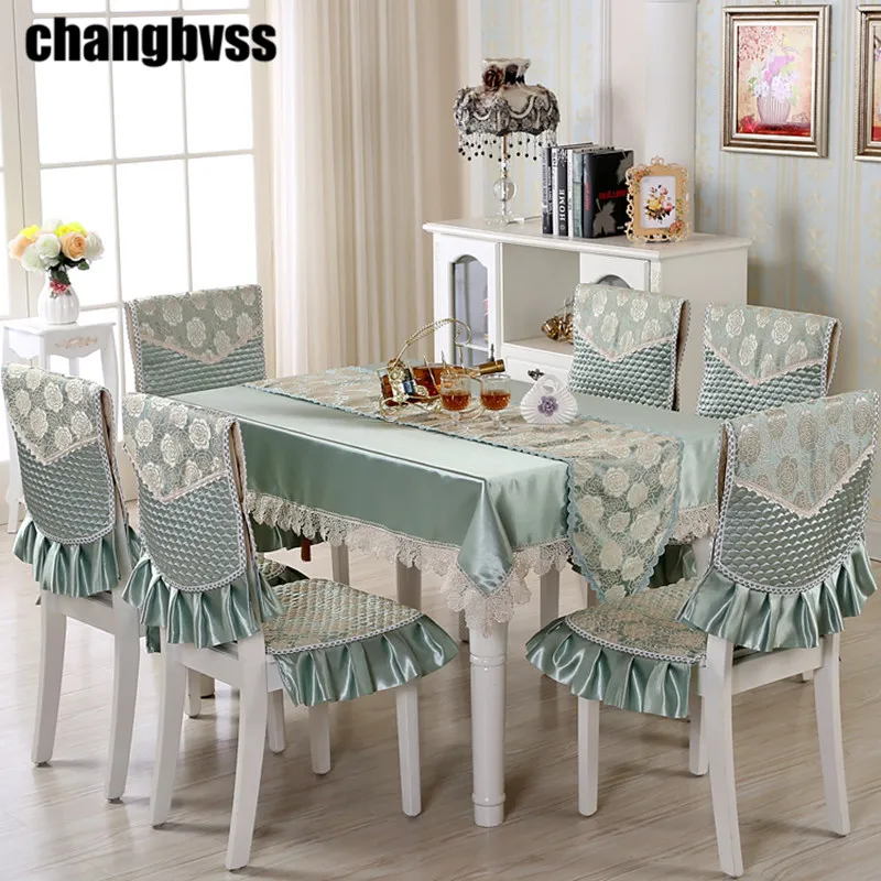 13 шт./компл. Европейский Стиль прямоугольный Скатерти с чехлы для стульев свадьбы
