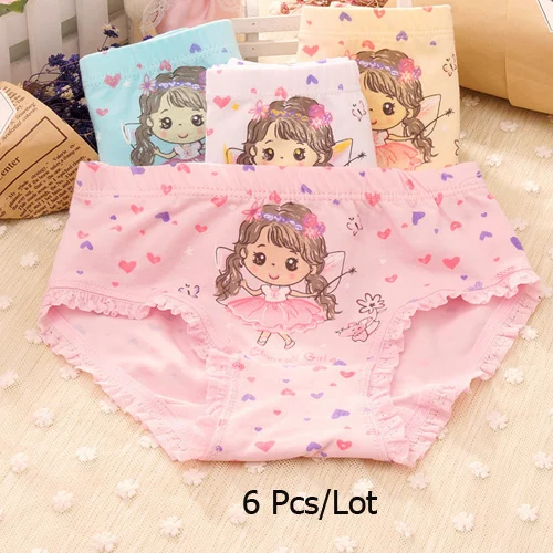 Color J 6 Pcs 6 шт./упак. для маленькой девочки и изображением персонажей из мультфильмов, Модное детское нижнее белье хлопковые трусы для детей короткие трусы, детские трусы 16 моделей - Цвет: Color J 6 Pcs