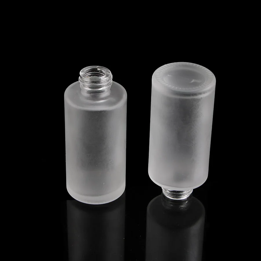 40 мл матовое прозрачное стекло лосьон косметический насос бутылка белый LID 8PCS/Лот