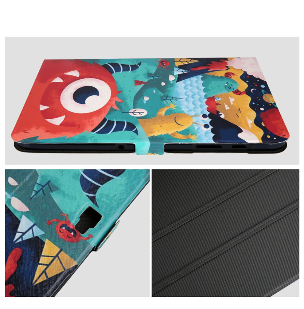 Чехол для планшета samsung Galaxy Note 10,1 N8000 N8010 10,1 '', тонкий умный флип-чехол с цветным принтом и подставкой, чехол для планшета+ ручка
