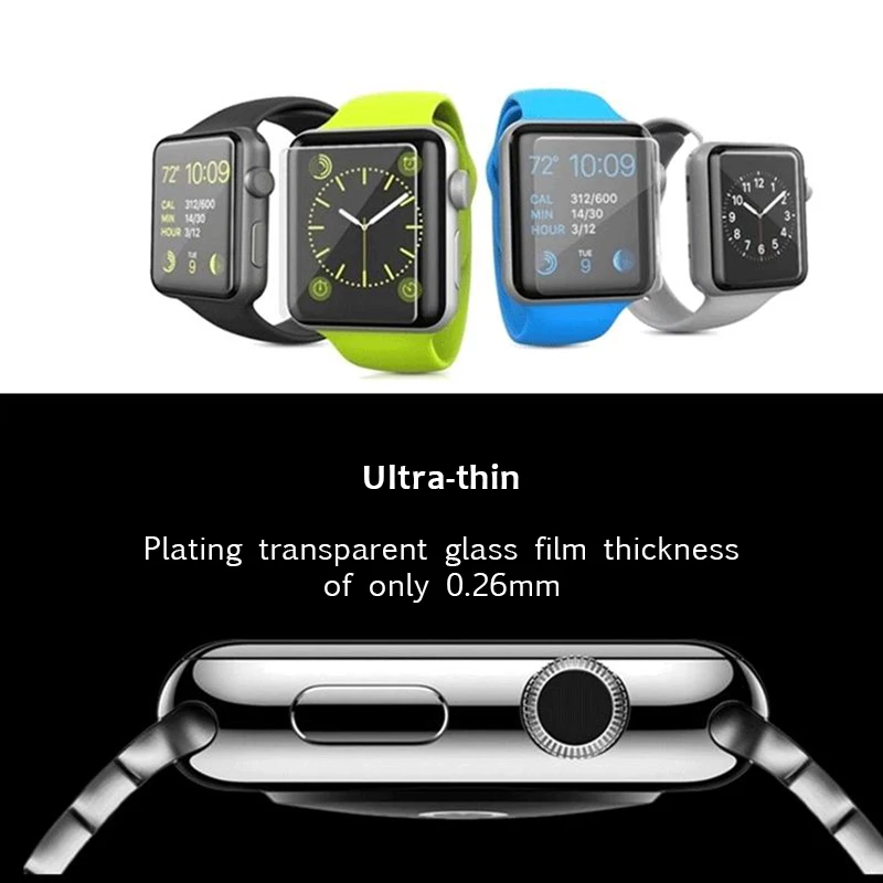DHL 100 шт прозрачное закаленное стекло для Apple Watch серии 1 2 3 4 40 мм 44 мм Защита экрана для часов 38 мм 42 мм закалённое стекло