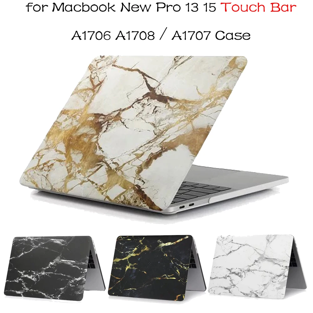 Новый матовый чехол для Macbook Touch Bar Pro 13 A1706 A1708 15 A1707 Мрамор корпус Laptop Case |