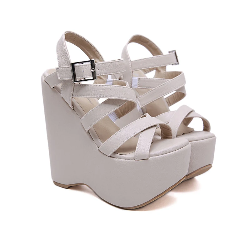 Босоножки женские на платформе и высоком каблуке 16 см сандалии гладиаторы