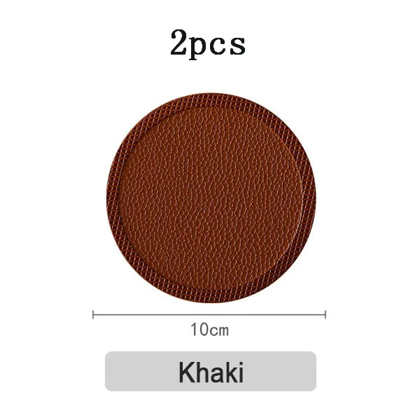 Style 2 2pcs Роскошная подставка из искусственной кожи креативный круглый коврик водонепроницаемый Теплоизоляционный нескользящий обеденный стол коврик чаша подставка Настольный Декор - Цвет: Style 2 2pcs