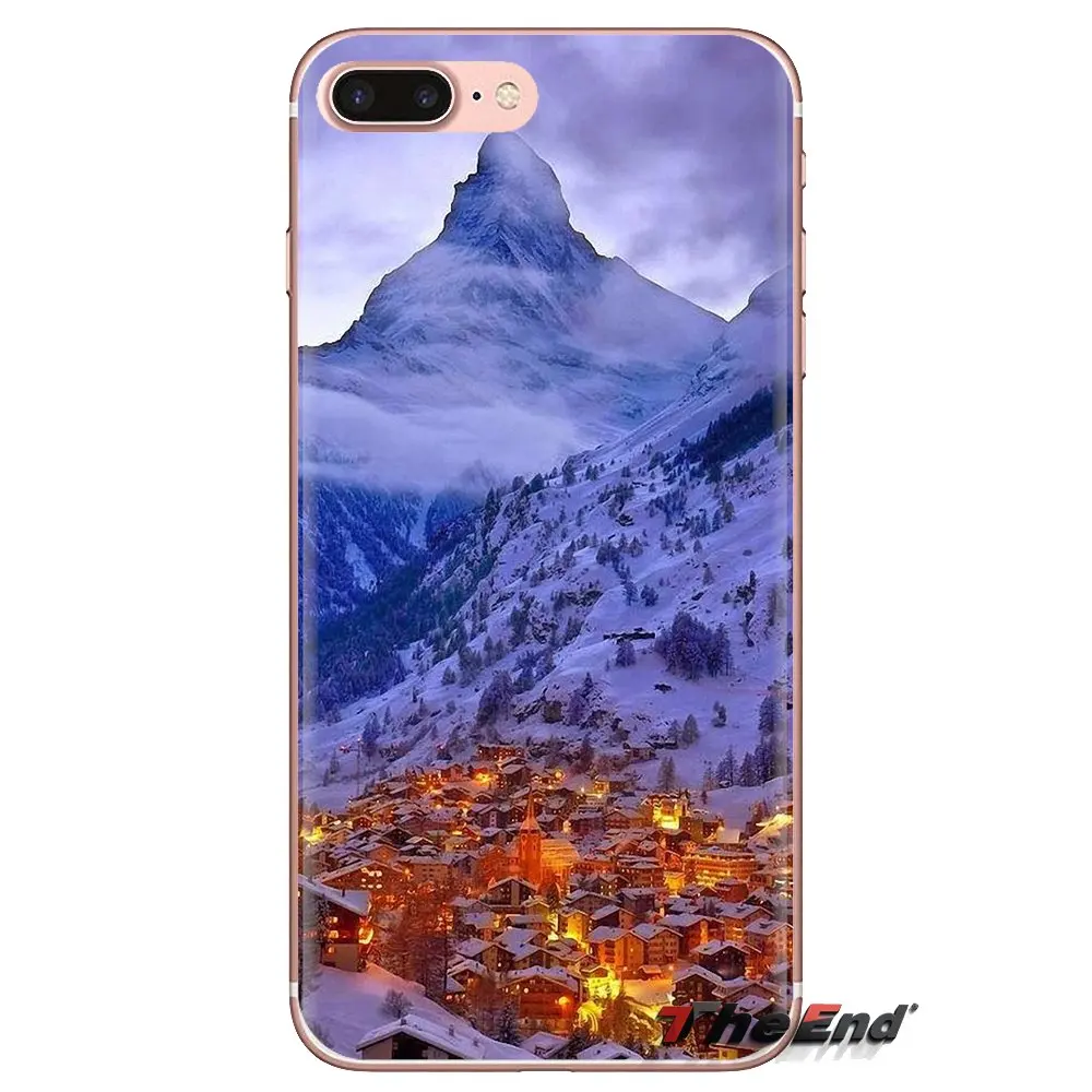 For Huawei G7 G8 P7 P8 P9 P10 P20 P30 Lite Mini Pro P Smart Plus 2017 2018 2019 TPU Covers Swiss Alps Nature Mountains Landscape |