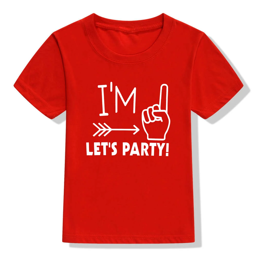 Детская черная футболка I Am One Let's вечерние забавная для мальчиков и девочек