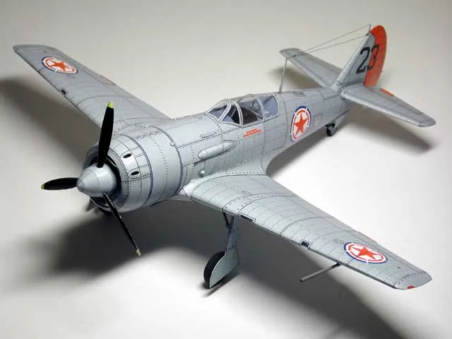 DIY Бумага модель 1:32 Лавочкин Ла 11 Северной Кореи воздушных сил 3D ремесло