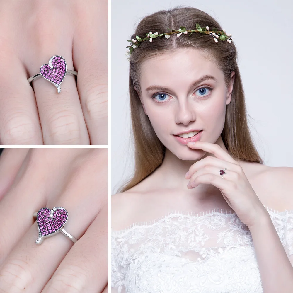 Jewelrypalace сердце 0.3ct СОЗДАН RUBY Проложить Кольцо стерлингового серебра 925 стерлингового серебра 925 Новинка Speical Для wmen