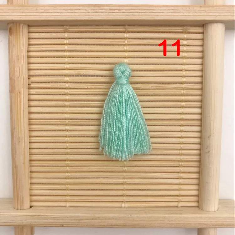 Color card No. 11 50 шт., 3 см, мини-подвеска с хлопковой кисточкой, бахрома, сделай сам, маленькая кисточка, отделка, серьги, изготовление украшений, одежда, занавески, аксессуары для шитья - Цвет: Color card No. 11