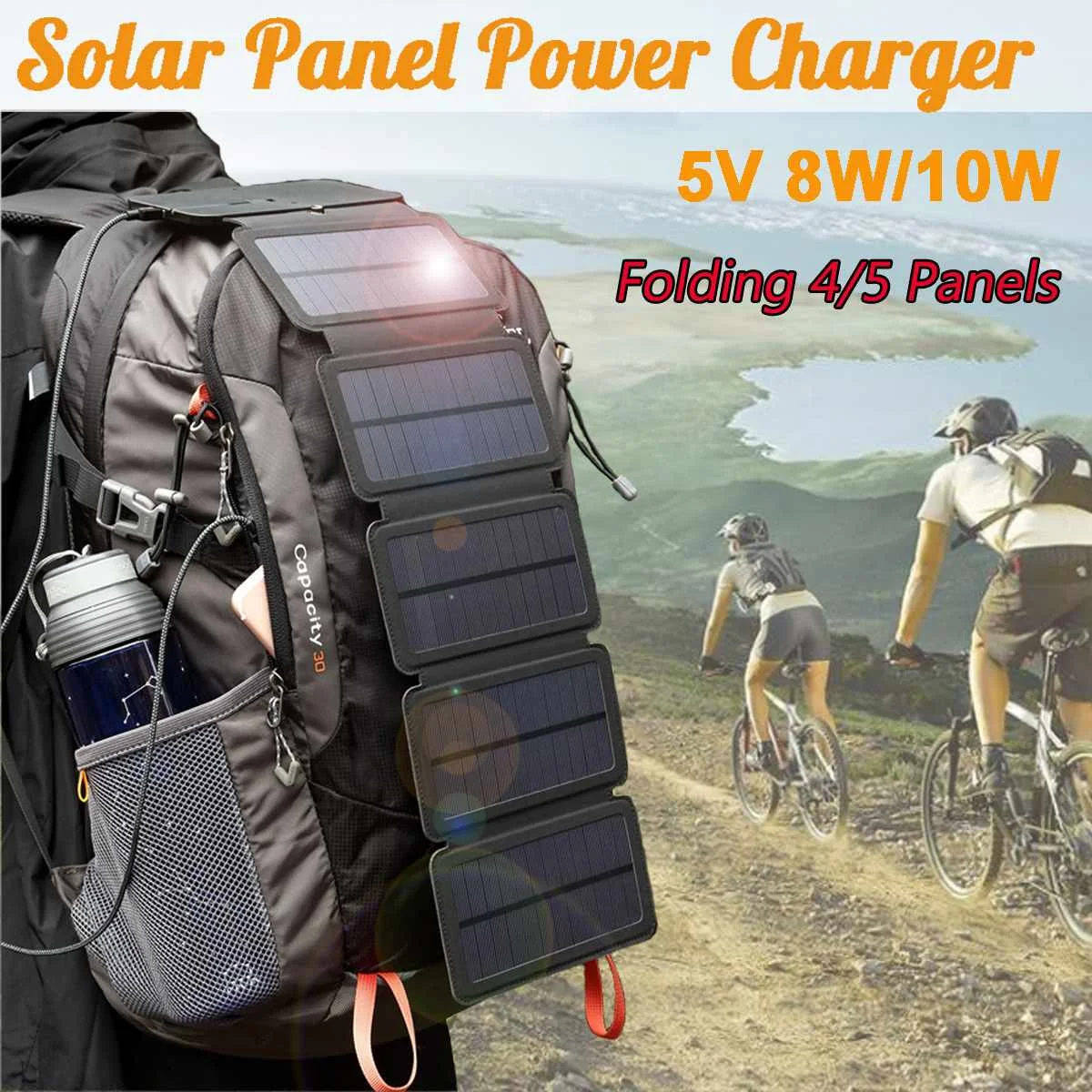 Открытый Sunpower складные панели солнечных батарей 5 в 8 Вт 10 Вт портативный солнечный аккумулятор мобильного телефона для путешествий кемпинга пеших прогулок