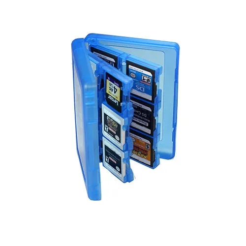 Синий чехол для карты памяти 28 в 1 держатель хранения картриджей Nintendo 3DS |