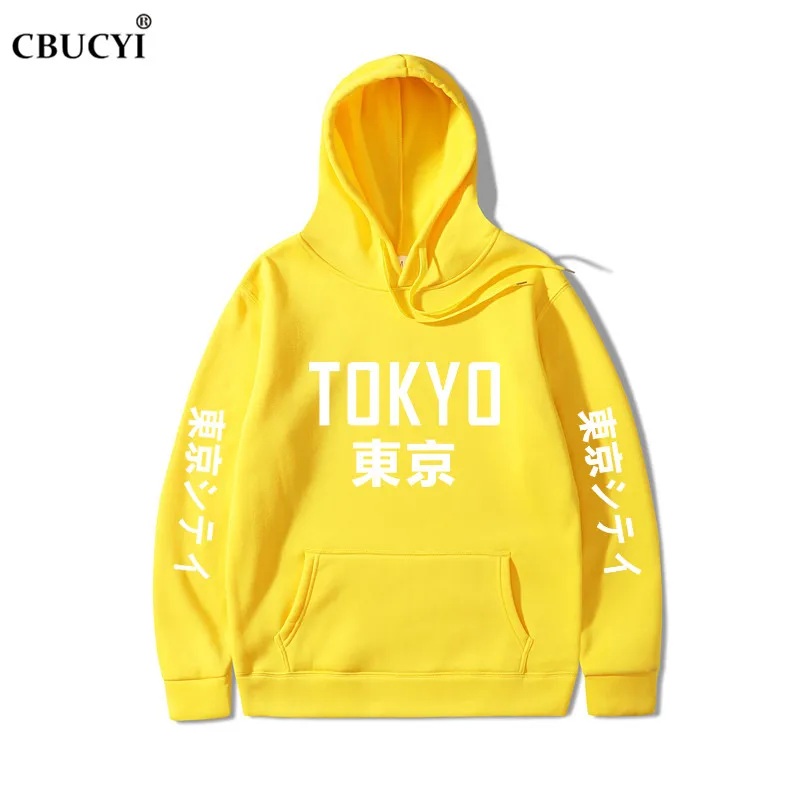 yellow 1 Новое поступление, толстовки в японском стиле Харадзюку, пуловер с принтом в виде города Токко, свитер в стиле хип-хоп, уличная одежда для мужчин/женщин, свитер с капюшоном - Цвет: yellow 1