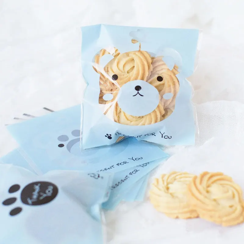 100 шт./лот клейкая сумка с милым мультяшным животным печенье diy Подарочные сумки