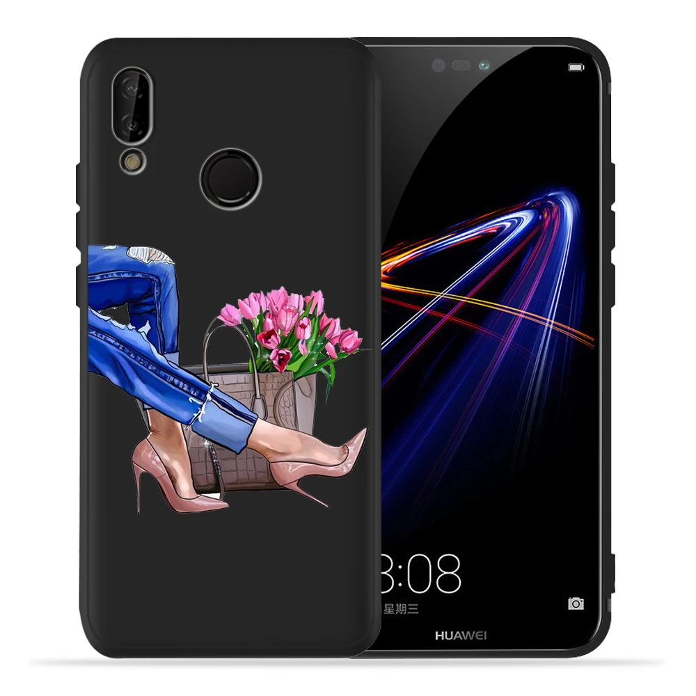 Роскошный чехол для телефона на высоком каблуке девушек Huawei P20 Lite Pro P30 P8Lite P9Lite 2017 P