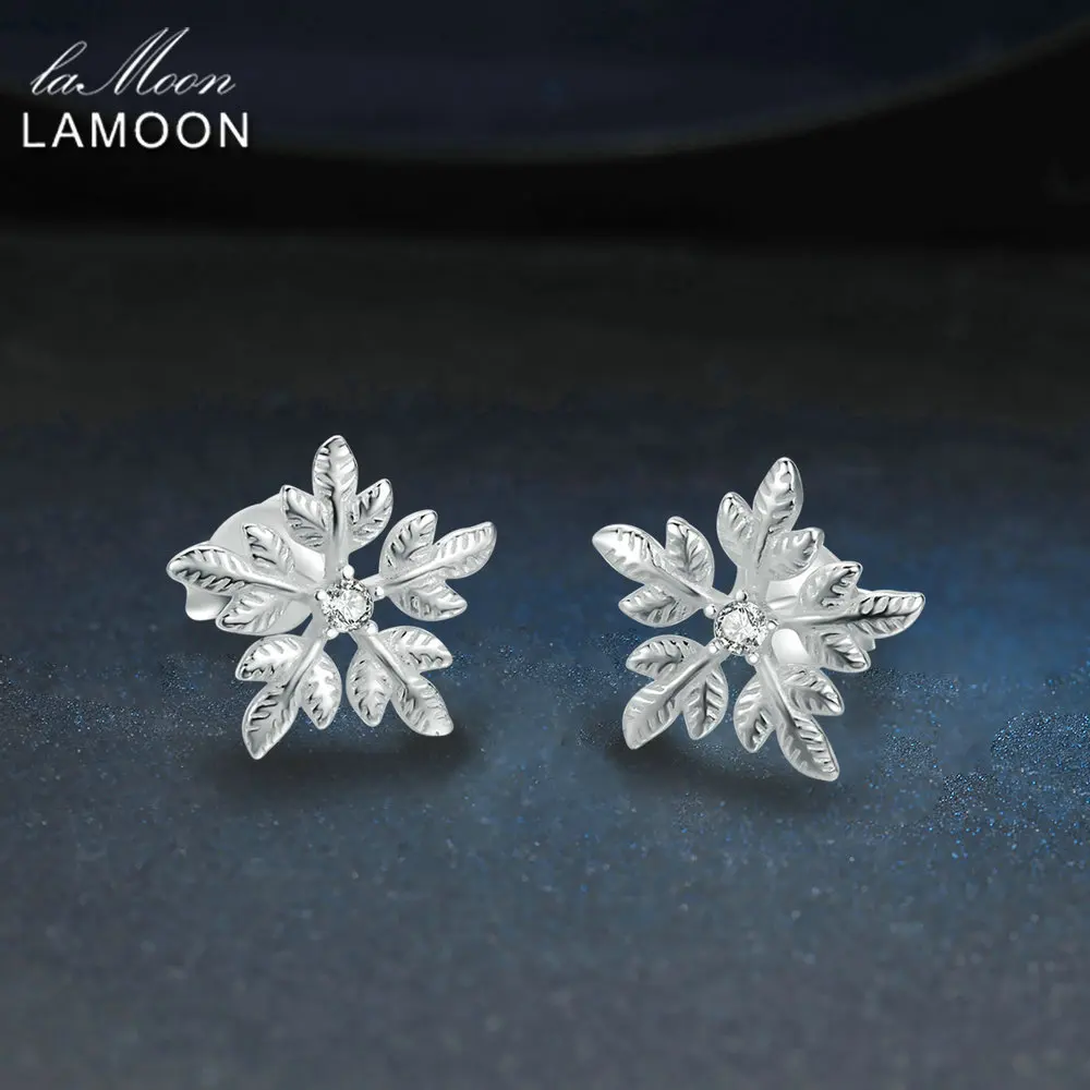 Женские серьги гвоздики из серебра 2018 пробы в виде снежинок|stud earrings|jewelry silver